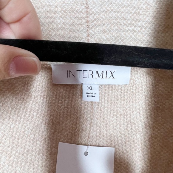 Intermix Simone Fringed Jacquard Cardigan Beige Size XL - Picture 4 of 6